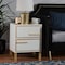 Baxton Studio Giolla Contemporary Glam and Luxe White Finished Wood and Gold Metal 2Drawer Nightstand 220-12455-ZORO - alternate 1